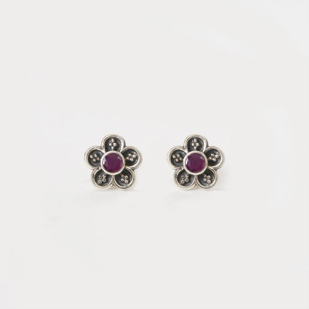 Floral Ruby Studds