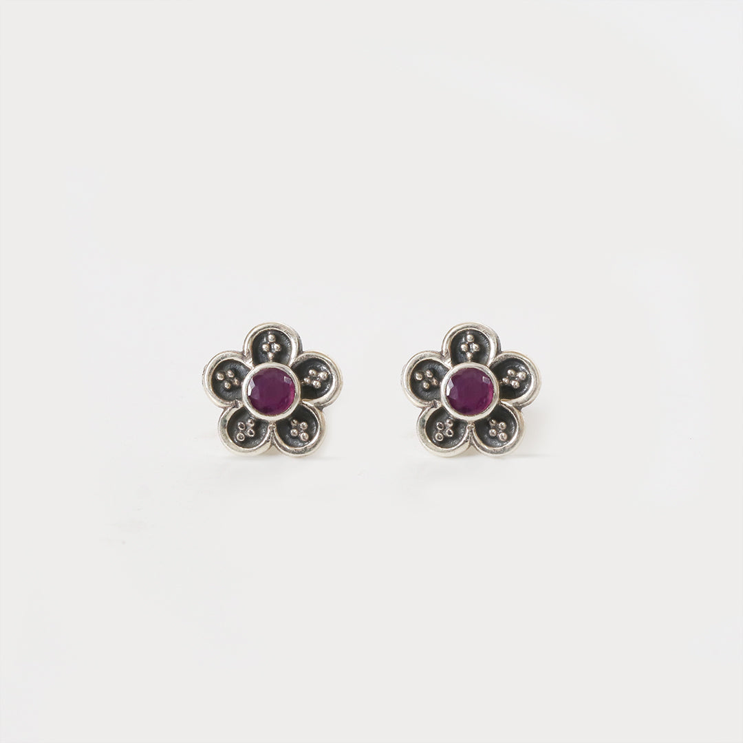 Floral Ruby Studds