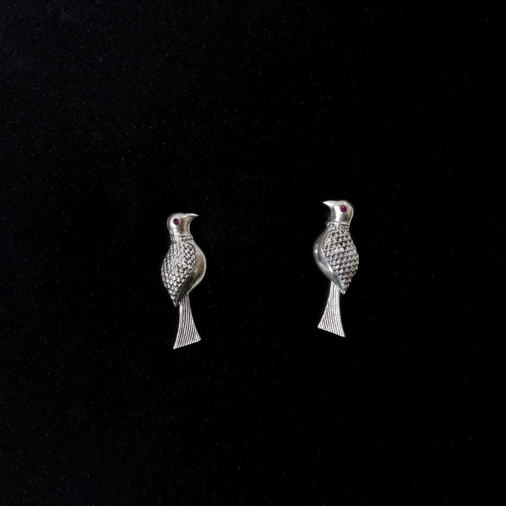Carved Bird Earrings-2
