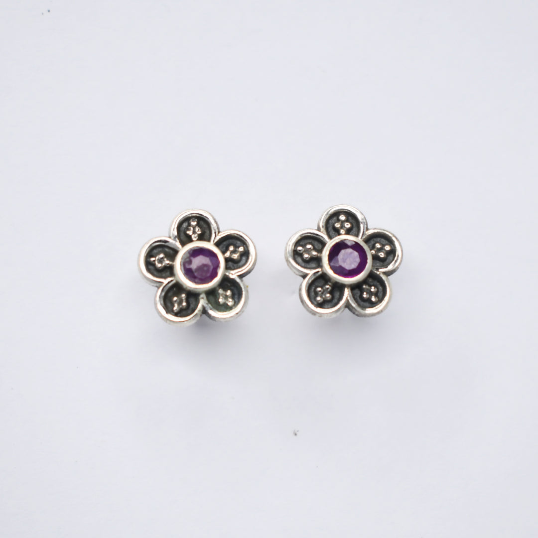 Floral Ruby Studds