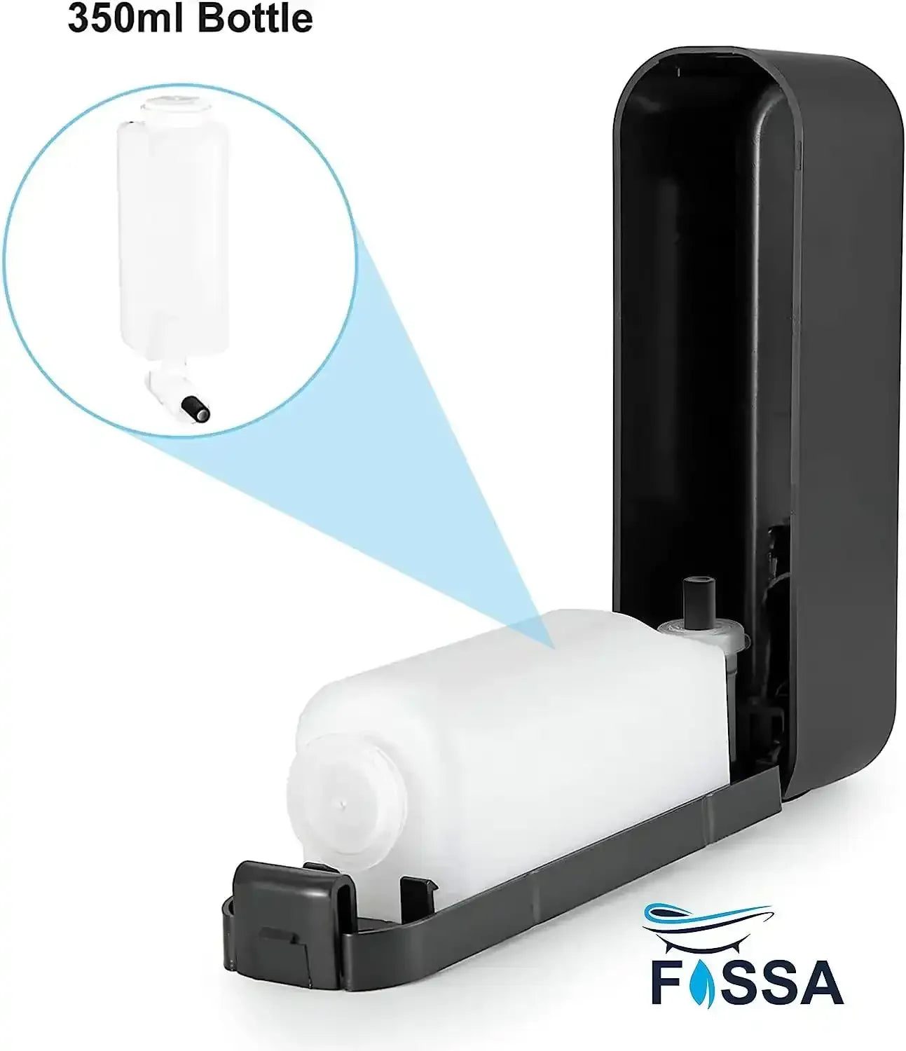 350 ml Wall Mounted Black manual Soap Dispenser-4